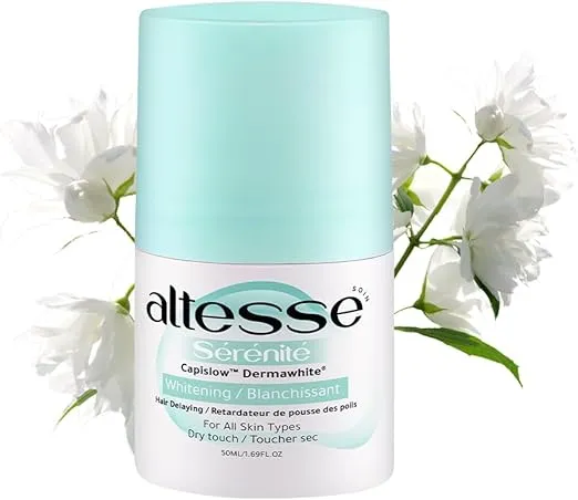 [altesse-roll-powder50] ألتيس مزيل رائحة العرق رول-أون لتوحيد لون البشره، مؤخر لنمو الشعر (برائحة البودرة الناعمة) 50 مل