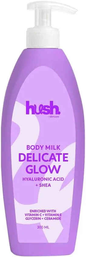 [hush-lotion-glow300] هش حليب الجسم ديلكيت جلو 300 مل