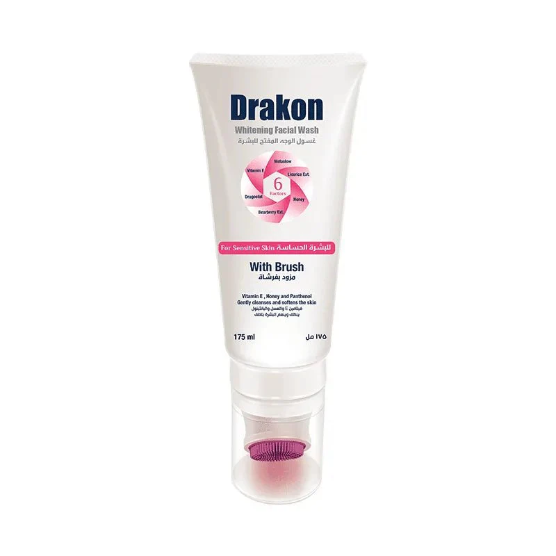 [drakon-cleans-sensitive175] دراكون منظف ​​الوجه المُبيض للبشرة الحساسة مزود بفرشاه (175 مل)