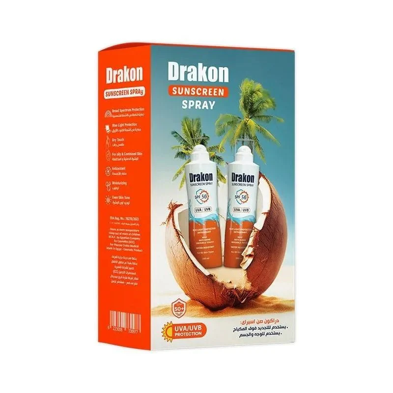 [drakon-sunscreen-spray1+1] بخاخ دراكون إنفيزيبل تاتش بعامل حماية من الشمس 50+ (1+1)