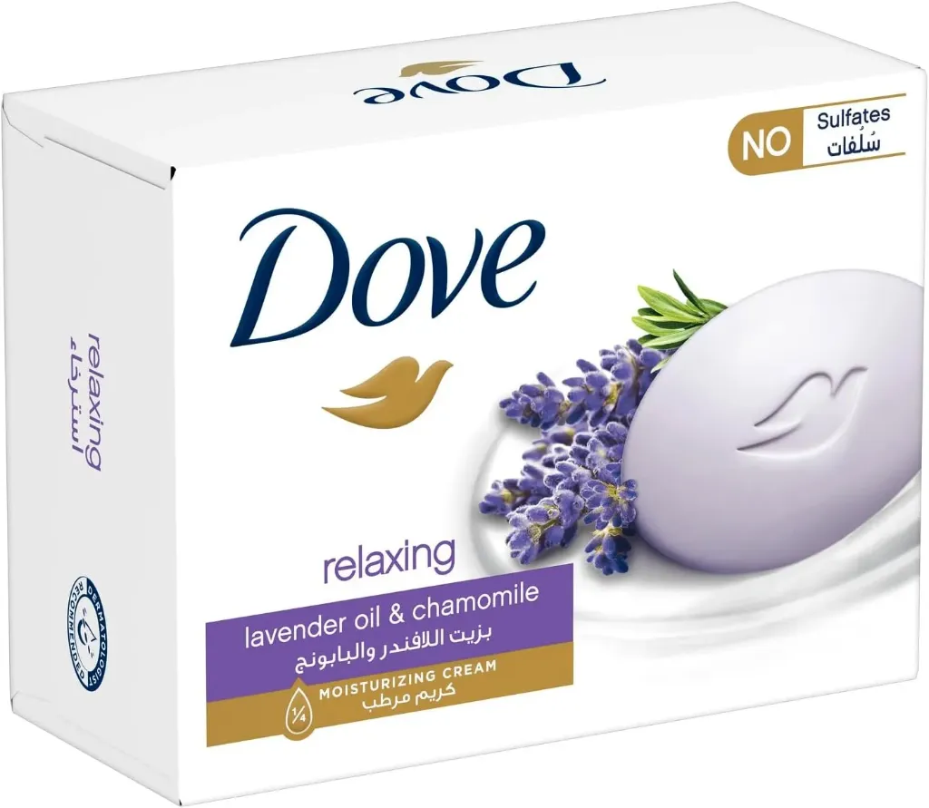 [dove-soap-relaxing90] دوف صابون المريح للجمال بزيت اللافندر والبابونج 90 جم
