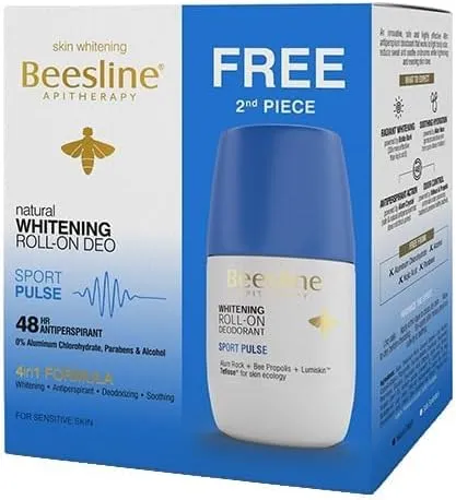 Beesline Whitening Roll-On 48h Super Dry Sport Pulse  50 ML 1+1 Promo Pack