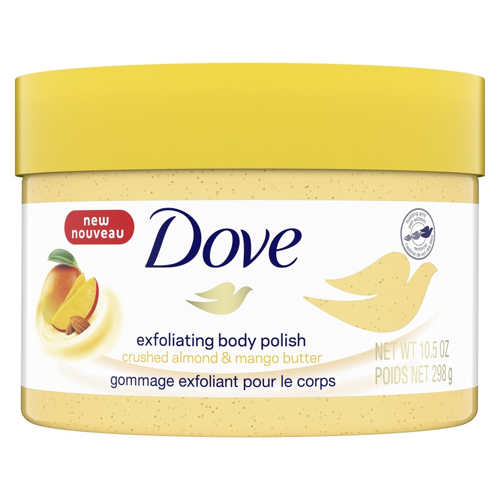 [dove-scrub-mango298] Dove Exfoliating Body Polish Crushed Almond & Mango Butter 298 gm