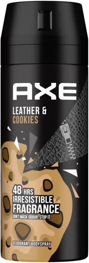 [axe-spray-cookies150] أكس بخاخ الجسم للرجال برائحة الجلد والكوكيز 150 مل