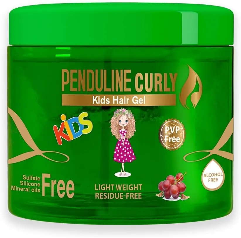 [penduline-gel-green250] بندولين كيرلي جل شعر للأطفال (أخضر بالصبار) 250 مل