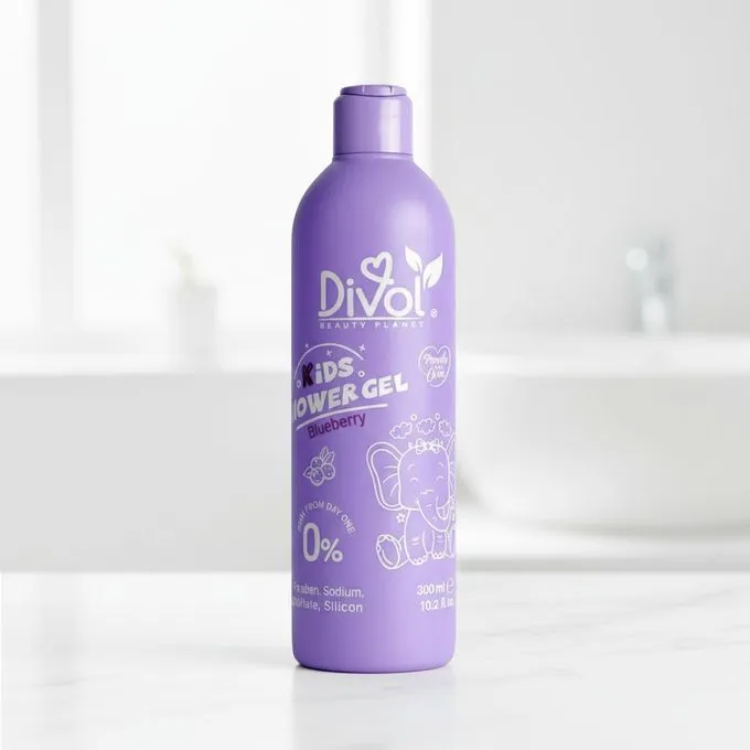 [divol-shower-blueberry300] ديفول جل استحمام للأطفال برائحة التوت الأزرق 300 مل