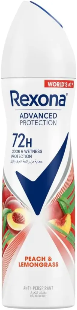 Rexona Women Advanced Protection 72H+ Clear Antiperspirant Spray Peach & Lemongrass 150 ML