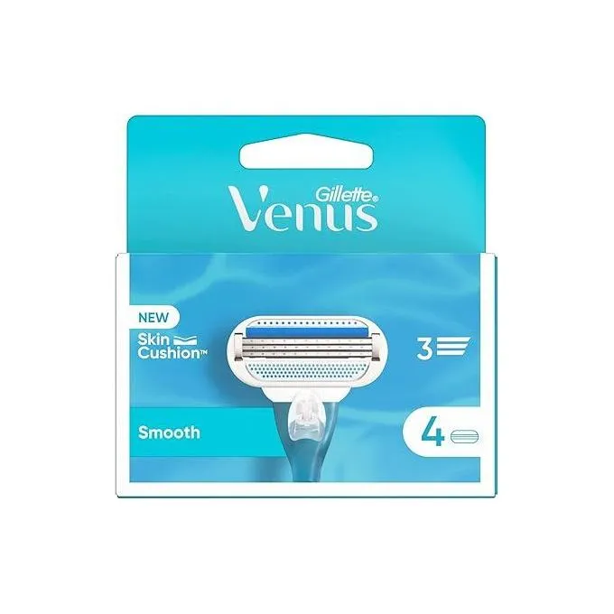 [gillette-razor-smooth4] جيليت فينوس سموث شفرات حلاقة للبشرة الحساسة 3 شفرات 4 قطع