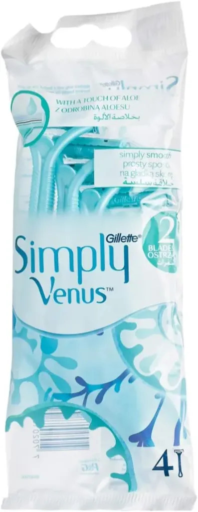 [gillette-razor-simply4] جيليت شفرات حلاقة سيمبلي فينوس 2 للاستخدام مرة واحدة عبوة من 4 شفرات