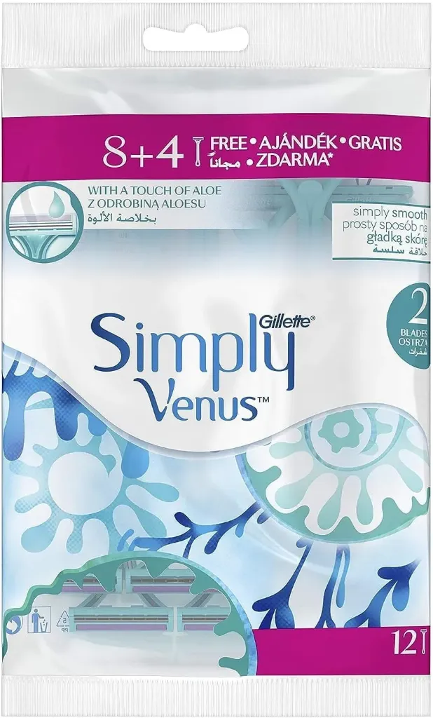 [gillette-razor-simply8] Gillette Simply Venus 2 Disposable Blades bags of 8+ 4 Count