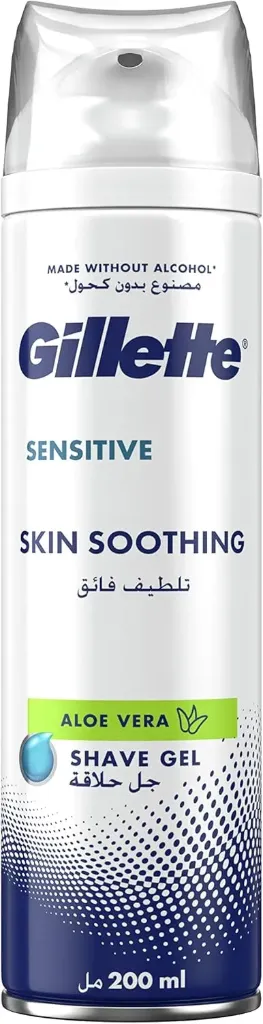 [gillette-shave-soothing200] Gilette Sensitive Skin Soothing Aloe Vera Shave Gel 200 ML
