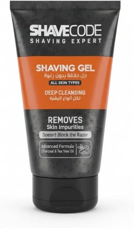 [shavecode-shave-orange150] شيف كود جل الحلاقة لجميع انواع البشرة 150 مل