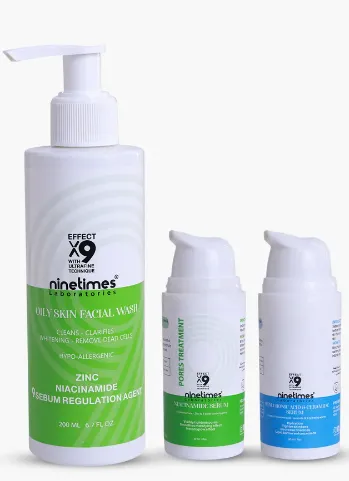 [ninetimes-routine-oily] Ninetimes Oily skin treatment and moisturizing routine