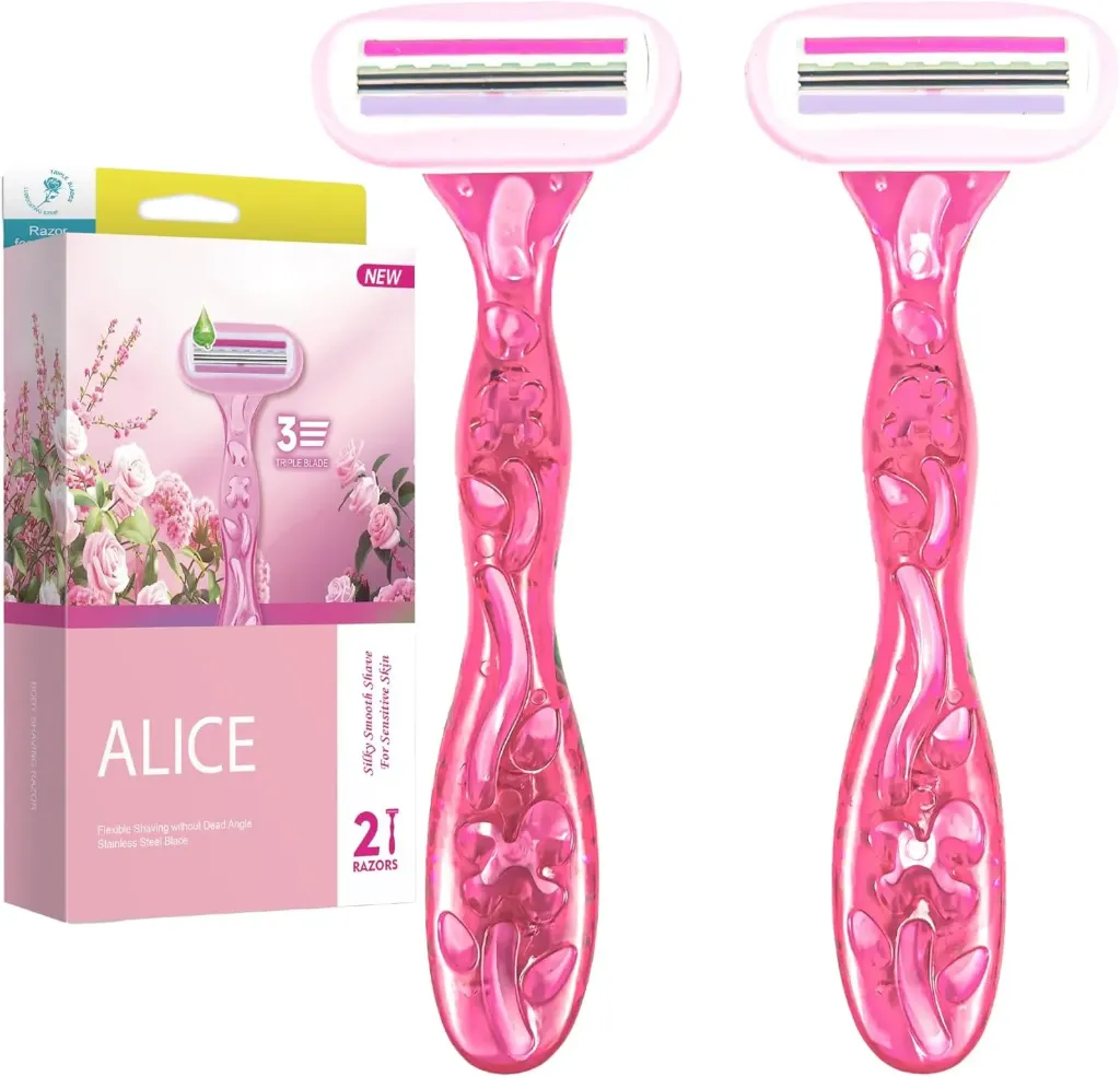 [alice-razor-silky3] اليس بريميوم شفرات حلاقة للنساء برأس محوري ناعم كالحرير 2 قطع