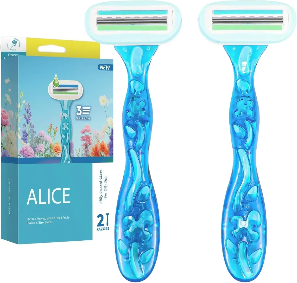 [alice-razor-silky3] اليس بريميوم شفرات حلاقة للنساء برأس محوري ناعم كالحرير 2 قطع