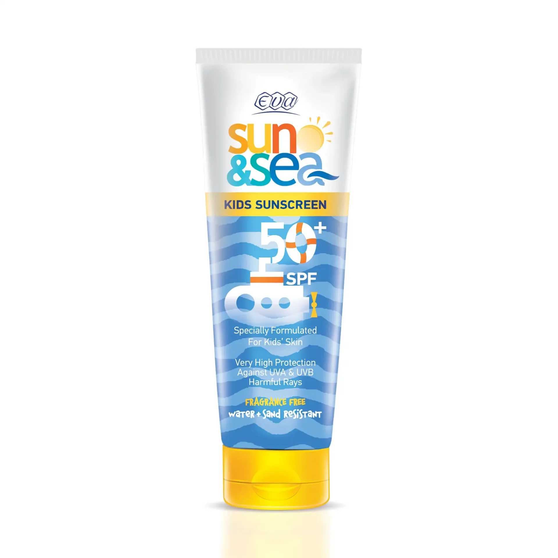 [eva-sunscreen-kids200] إيڤا صن أند سي واقى من اشعة الشمس لوشن للأطفال بمعامل حماية ( +50 ) 200 مل