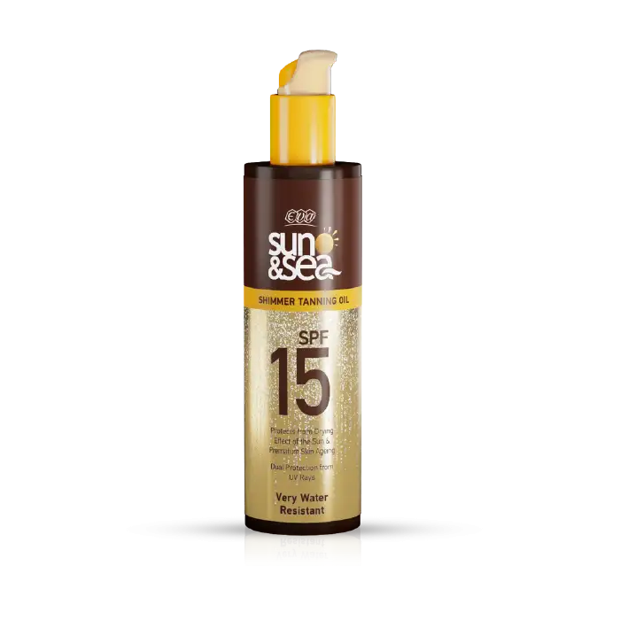 [eva-sunscreen-oil200] Eva Sun & Sea Shimmer Tanning Oil (SPF 15) 200 ML