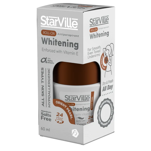 [starville-roll-pearl60] ستارفيل رول اون تفتيح و مزيل العرق بمزيج العطور العربية 60 مل