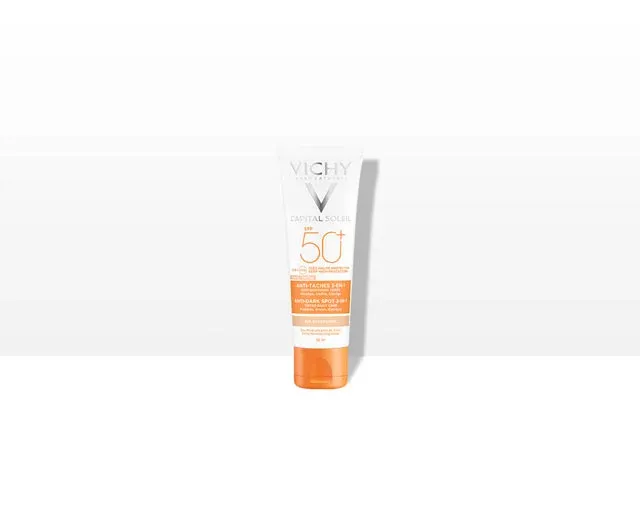 [vichy-sun-soleil50] فيشي كريم واقي شمس سوليل 3 في 1 للعناية بالبقع الداكنة مع عامل حماية 50 + (50 مل)