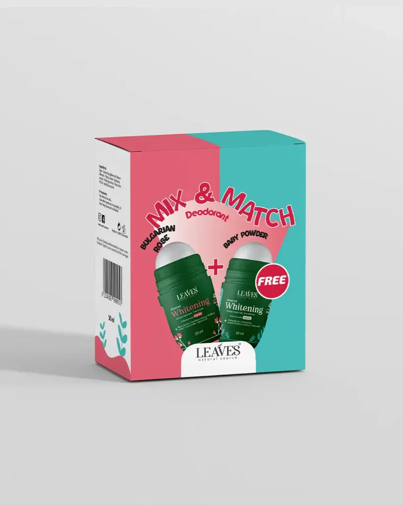 Leaves deodorant Box warm bulgarin rose & baby powder (1+1)