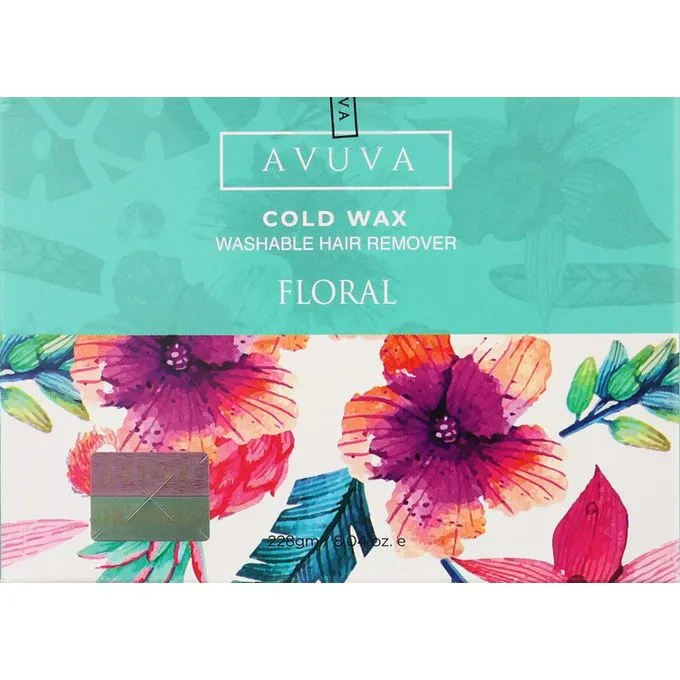 [avuva-wax-floral228] أفوفا شمع إزالة الشعر البارد بنكهة الازهار 228 جم