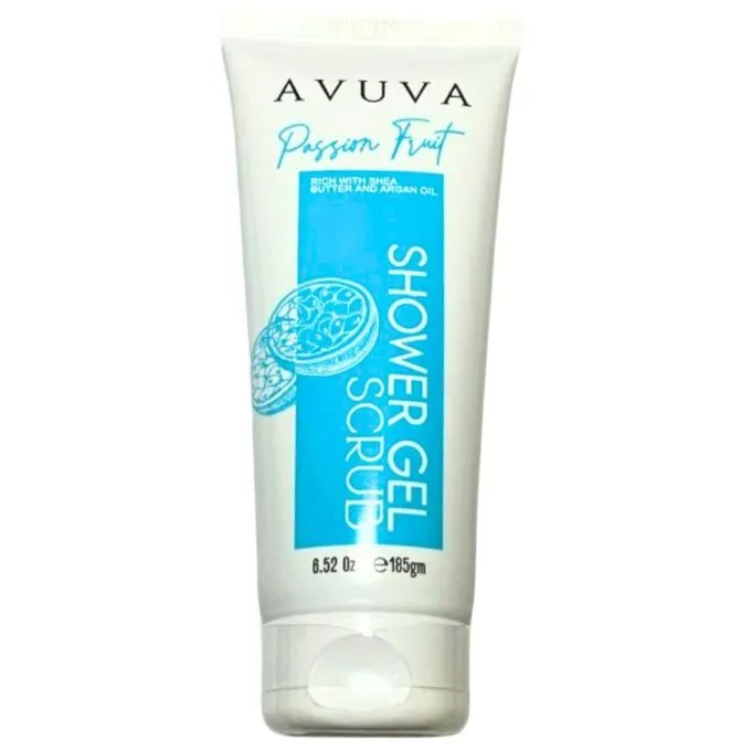 [avuva-scrub-shower185] أفوفا جل استحمام مقشر بنكهة فاكهة الباشن 185 جم