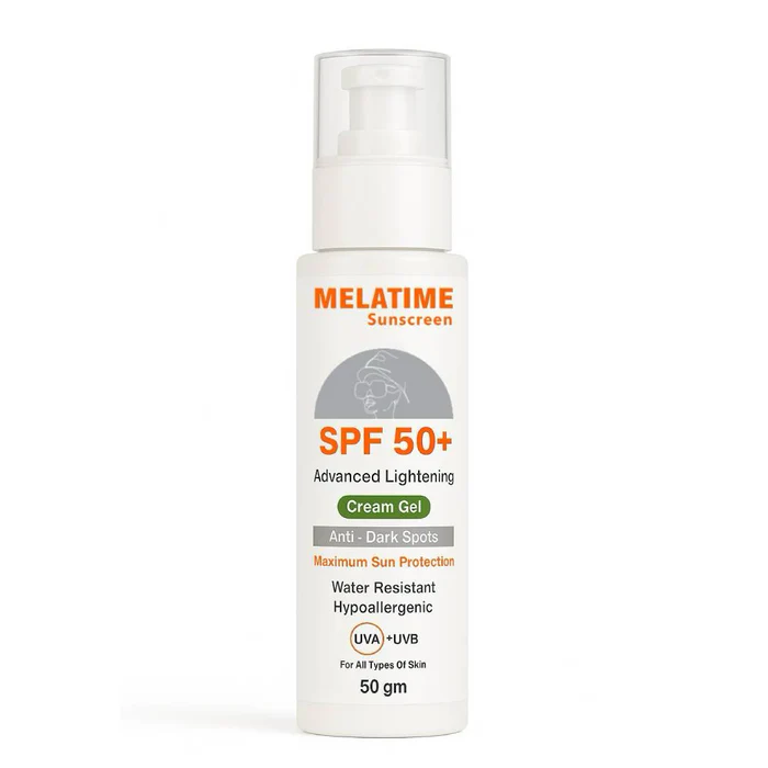 [melatime-sunscreen-cream50] (ميلاتايم كريم للوقاية من الشمس +50 بتفتيح إضافي ( 50 جم