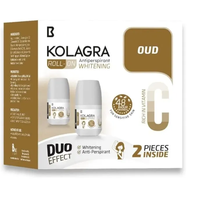 [kolagra-roll-1+1oud60] كولاجرا رول أون لتبييض البشرة برائحة العود 60 مل1+1
